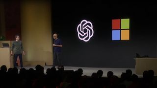 Satya Nadella and Sam Altman at OpenAI Dev Day